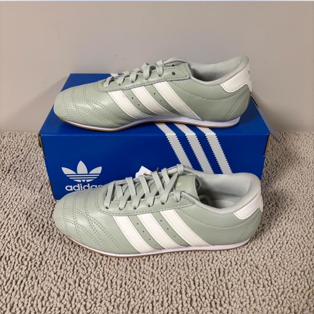 Adidas Green and White Taekwondo Sneakers